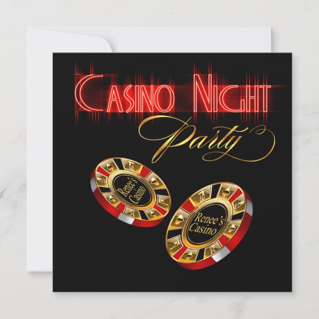 Invitation Vegas Casino Nuit DEMANDEZ-MOI 2 METTEZ VOTRE NOM  (Devant)