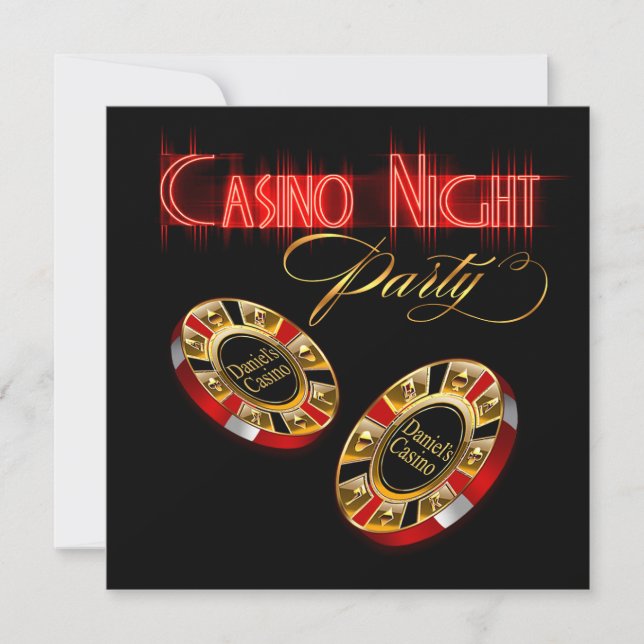Invitation Vegas Casino Nuit DEMANDEZ-MOI 2 METTEZ VOTRE NOM  (Devant)