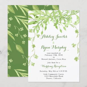 Invitation Végétal Floral Réception de mariage uniquement