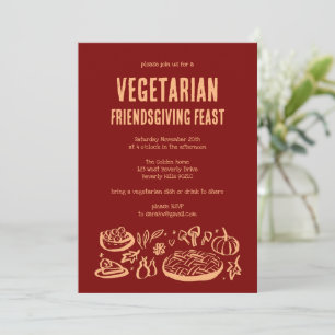 Invitation VÉGÉTARIEN Whimsgiving Friendsgiving