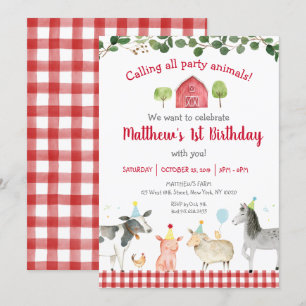 Invitation Végétation animale agricole 1er anniversaire