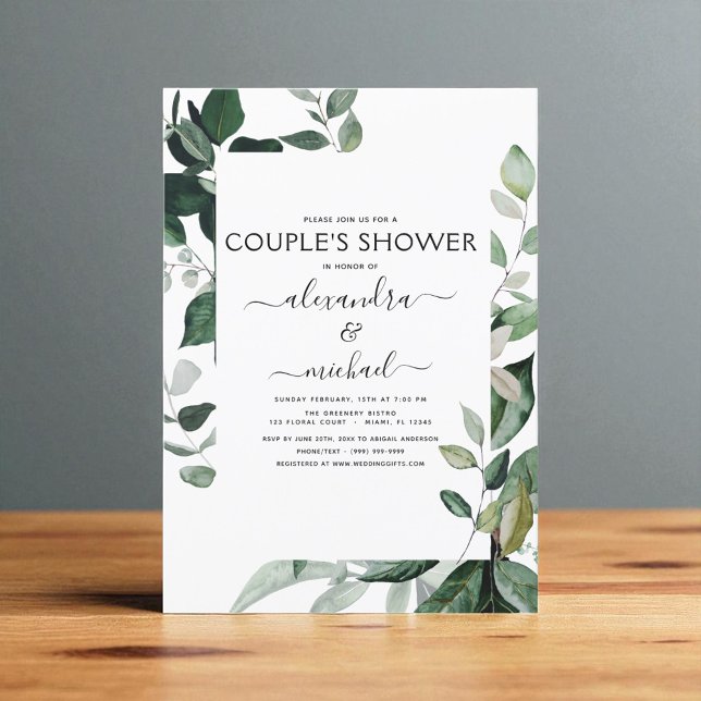 Invitation Végétation botanique Foliage Couple's Shower (Créateur téléchargé)