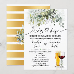 Invitation Végétation brasse et vin Couples Douche