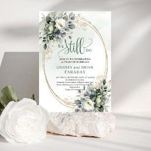 Invitation Végétation Classique et Or Nous Invitons Toujours