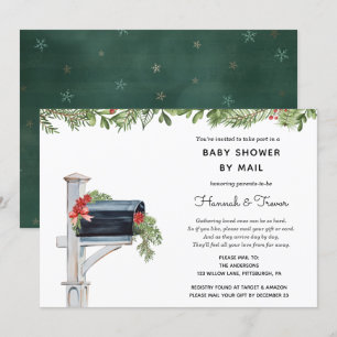 Invitation Végétation de Noël Boîte aux lettres Douche par co