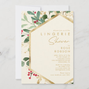 Invitation Végétation de Noël moderne Marine Lingerie Douch