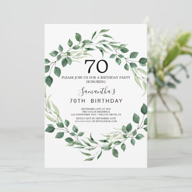 Invitation Végétation d'été Diamond Wreath 70e anniversaire (Debout devant)