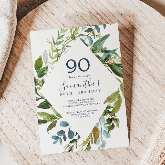 Invitation Végétation d'été Diamond Wreath 90e anniversaire (Créateur téléchargé)