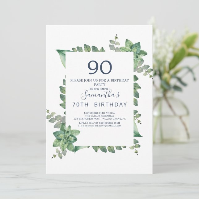 Invitation Végétation d'été Diamond Wreath 90e anniversaire (Debout devant)