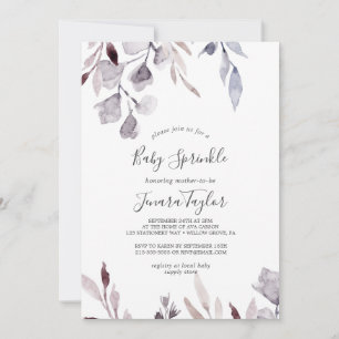 Invitation Végétation d'hiver Bébé saupoudrer