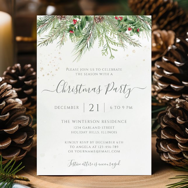 Invitation Végétation d'hiver Fête de Noël (Créateur téléchargé)