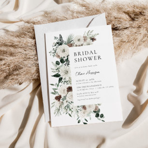 Invitation Végétation d'hiver Fête des mariées florale