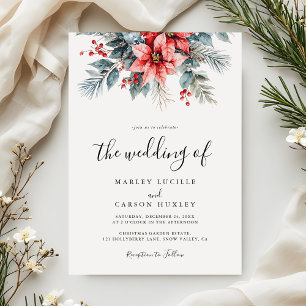 Invitation Végétation d'hiver Floral Noël Mariage de vacances