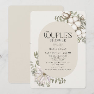 Invitation Végétation d'hiver Floral Oval Couple's Douche