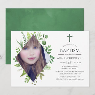 Invitation Végétation sauvage Baptême ou baptême