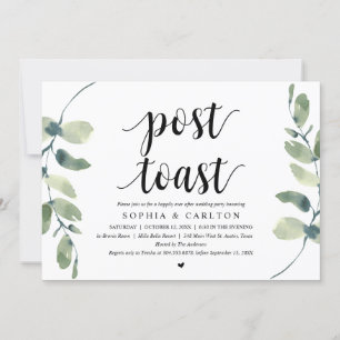 Invitation Végétation, Soirée de Mariage du Toast de Post