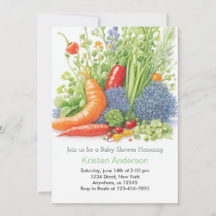 Invitation Veggie Garden Baby shower d'aventure