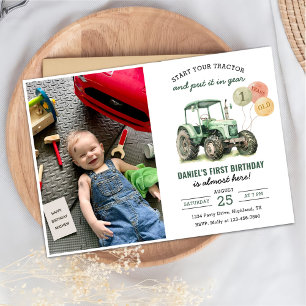Invitation Véhicules de construction Boy Anniversaire Photo