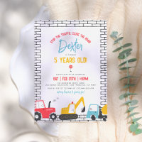 Véhicules de construction Garçon fête d'anniversai