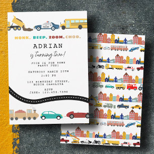 Invitation Véhicules de transport urbain Camion Deuxième anni