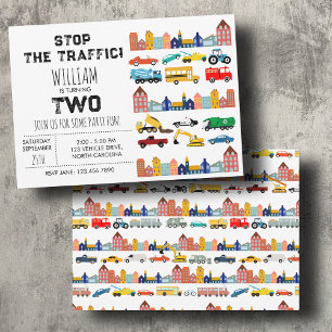 Invitation Véhicules de Transport Urbain Camion Deuxième Anni