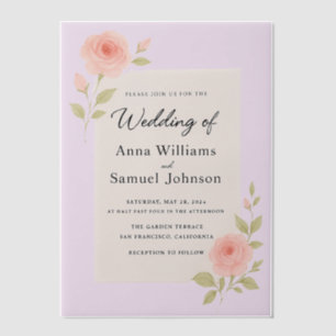 Invitation vellum rose pâle
