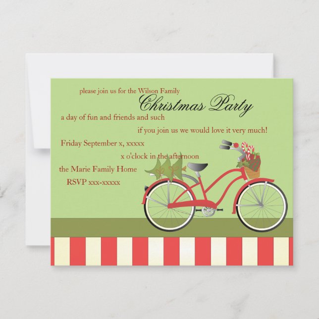 Invitation Vélo de Noël (Devant)
