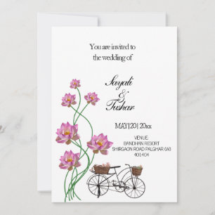 Invitation Vélo vintage Avec Fleurs