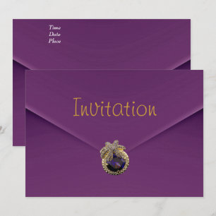 Invitation Velours Violet Bijou