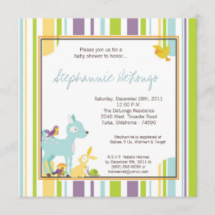 Invitation velue de baby shower d'Anima de forêt