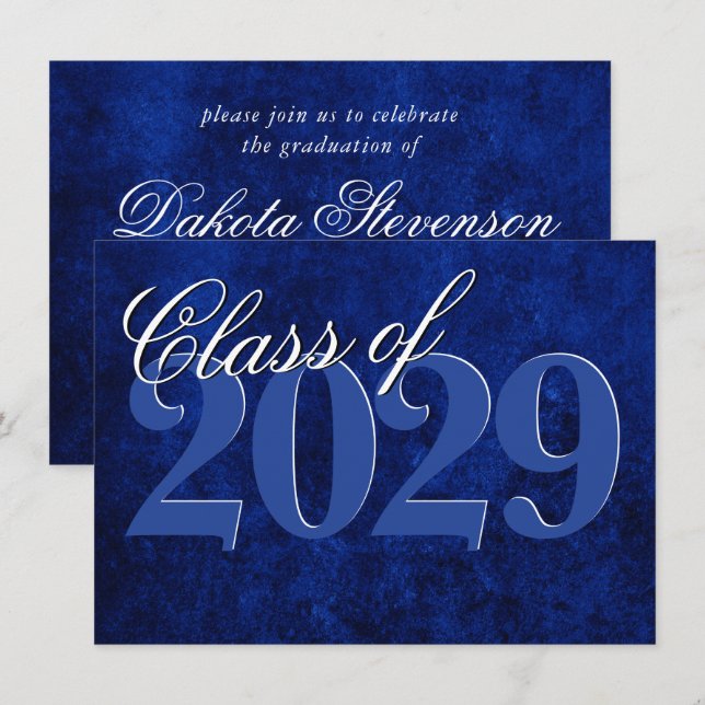 Invitation Velvet Grad | Sapphire Blue Dark Jewk Tone Grunge (Devant / Derrière)