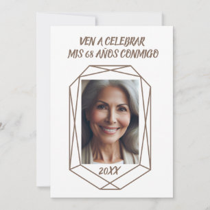 Invitation Ven A Celebrar mis 68 Años Fiesta de Cumpleaños