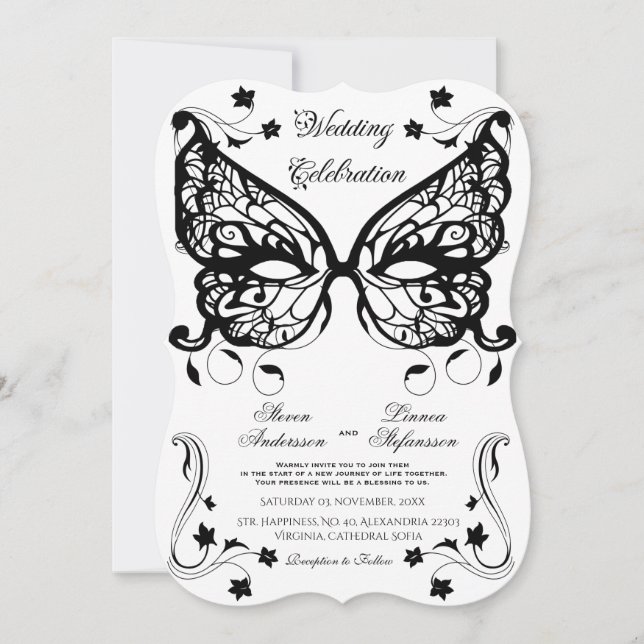 Invitation Venetia Carnivale Masque Victorian Ornate Flourdis (Devant)