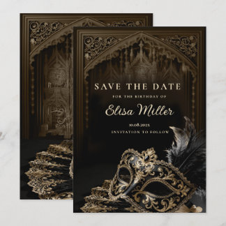 Invitation Venetian Gothic Masquerade Party Save the Date