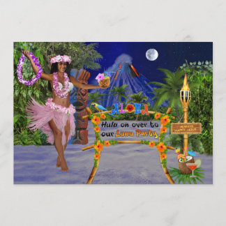 Invitation Venez hula à notre fête luau