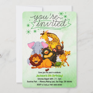 Invitation Venez Rejoindre Le Pack Safari Animal Party