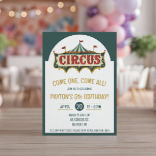 Invitation Venez tous ! Fête d'anniversaire sous chapiteau de