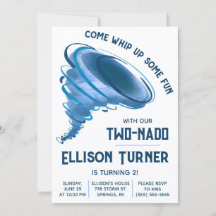 Invitation Venez Vous Amuser ! Fête d'anniversaire de Tornado