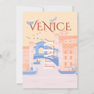 Invitation Venice Travel Art, Italie, Travel Art, Retro