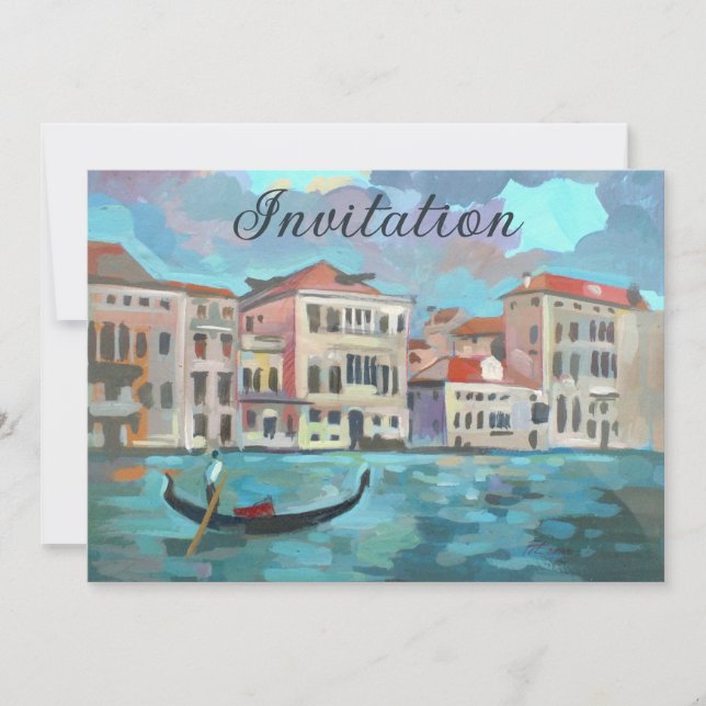 Invitation Venise, Italie - Traghetto de bateau Gondola (Devant)
