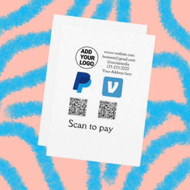 Invitation Venmo paypal scan pour payer ajouter q r code logo (Créateur téléchargé)