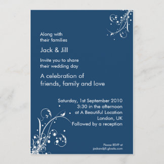 Invitation Vent murmure (bleu orageux) 5x7