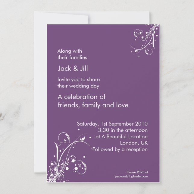 Invitation Vent (raisin) 5x7 (Devant)