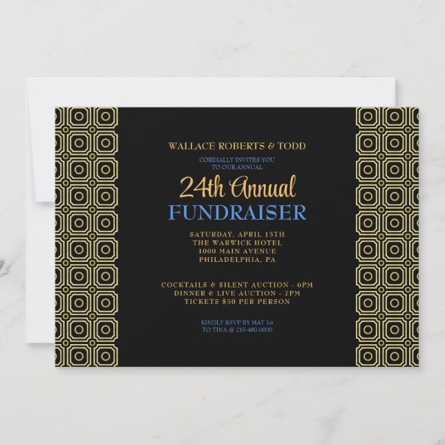 Invitation Vente aux enchères d'entreprise moderne Gala d'ent (Devant)