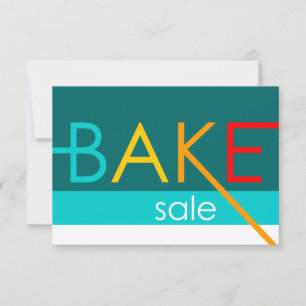 Invitation vente de gâteaux (typographie)