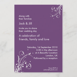 Invitation Ventmurmure (raisin) 5x7