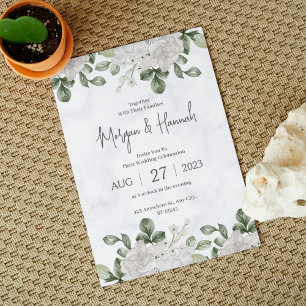 Invitation Verdure Aquarelle Floral Minimaliste Mariage