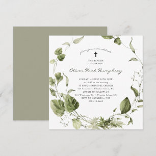 Invitation Verdure   Baptême botanique printemps été