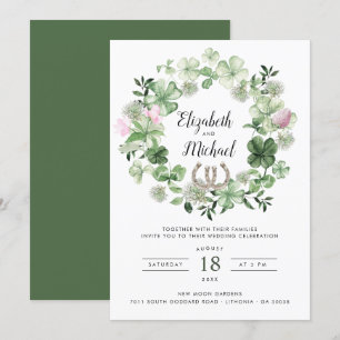 Invitation Verdure botanique du trèfle couronne   Dépôts à ch