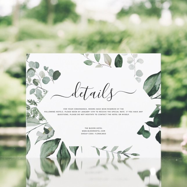 Invitation Verdure botanique Foliage Aquarelle Mariage Invi (Créateur téléchargé)
